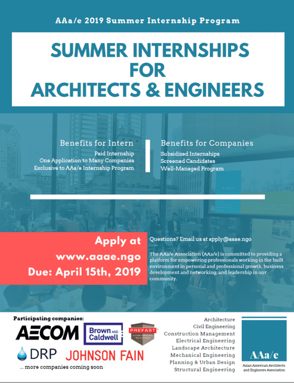 Summer Internships For Architects & Engineers AAa/e Foundation
